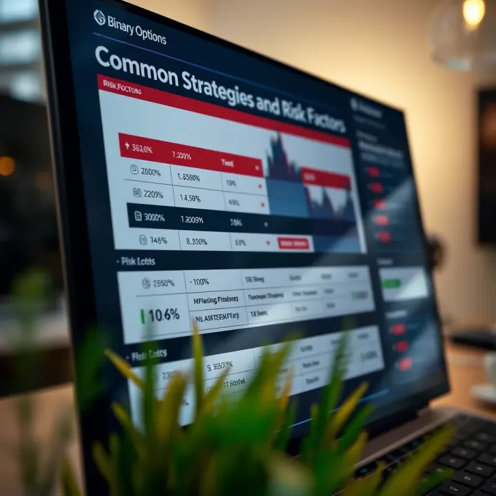 Chart showing common strategies used in binary options trading with risk factors