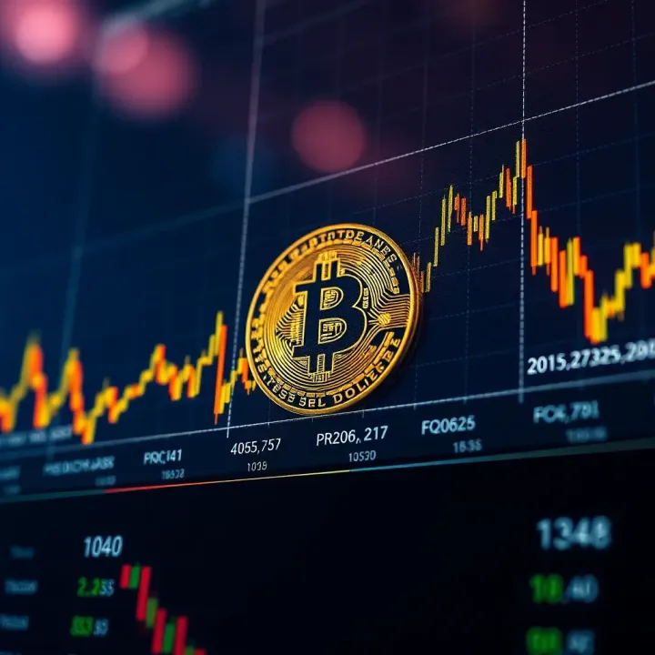 Graph showing Bitcoin price trends in US dollars over time with highlighted fluctuations