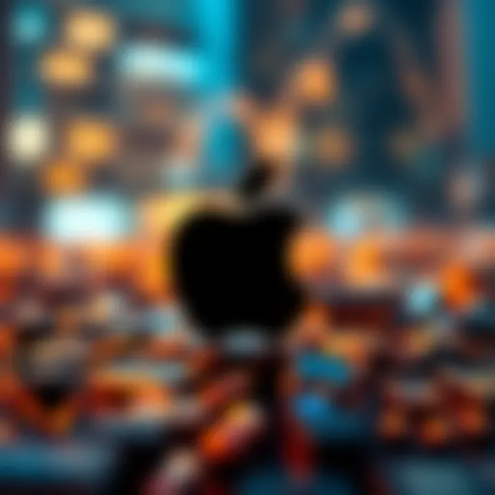 Graphical representation of major technology companies competing with Apple in diverse sectors