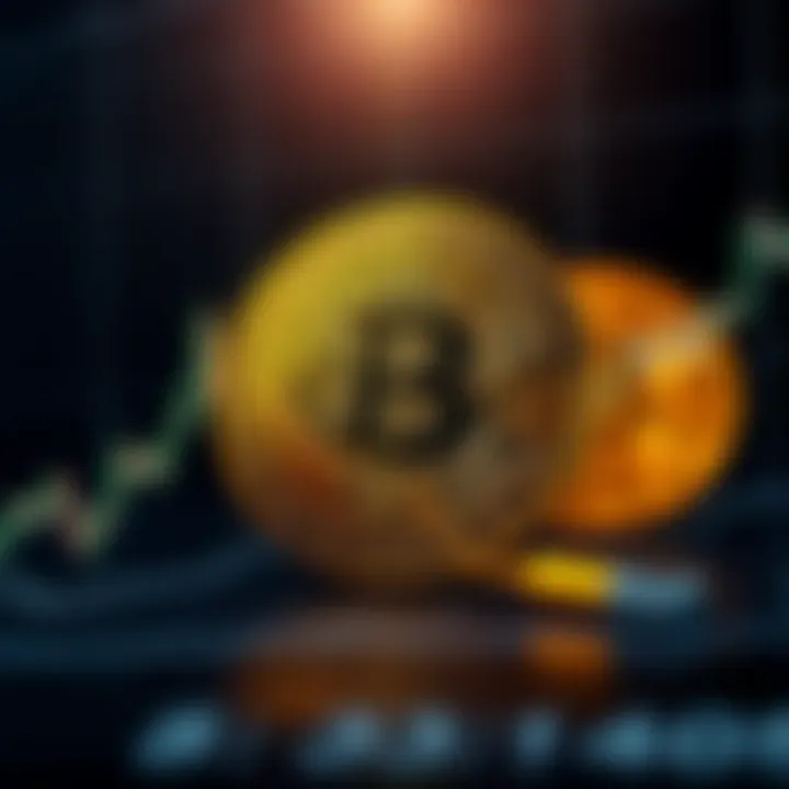 Graph showing Bitcoin price trends with upward and downward movements