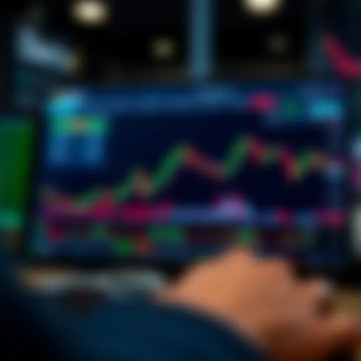 Illustration of a secure financial trading platform interface with graphs and data