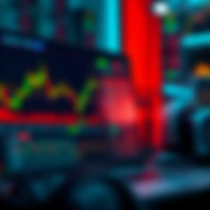 Digital interface showing trading charts and AI technology integration