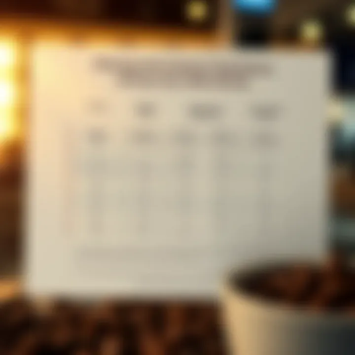 Pricing and Customer Experience Comparison Among Top Coffee Brands Comparison chart illustrating pricing strategies and customer experience factors among leading coffee brands