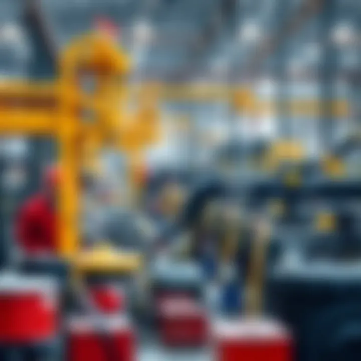 Modern manufacturing plant with advanced machinery producing industrial goods in Colombia