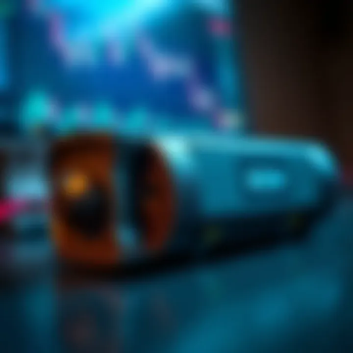 Close-up view of a modern electronic device showcasing its advanced features and sleek design