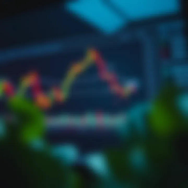 Chart showcasing common technical analysis patterns such as head and shoulders and double top