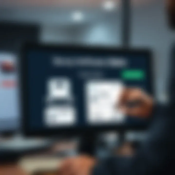 Secure verification process with identity documents on computer screen