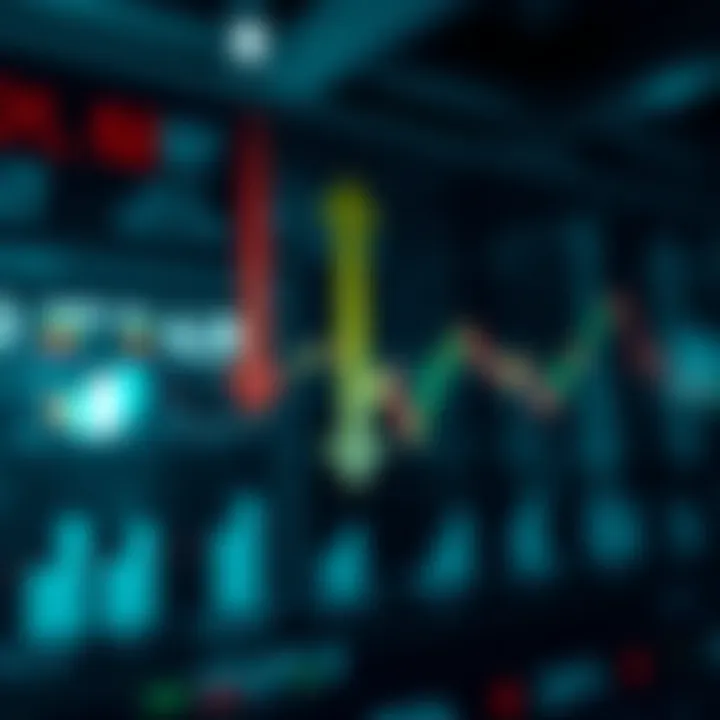 Illustration of economic impact with downward arrows and charts depicting investor response