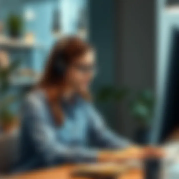 Customer support representative engaging with client inquiries