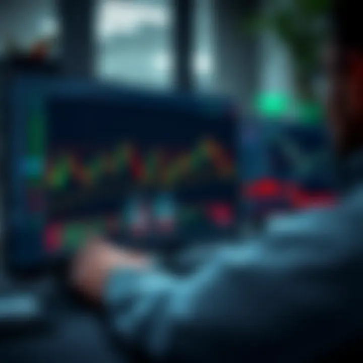 Graphical representation of automated trading strategy setup on TradingView with visual coding interface