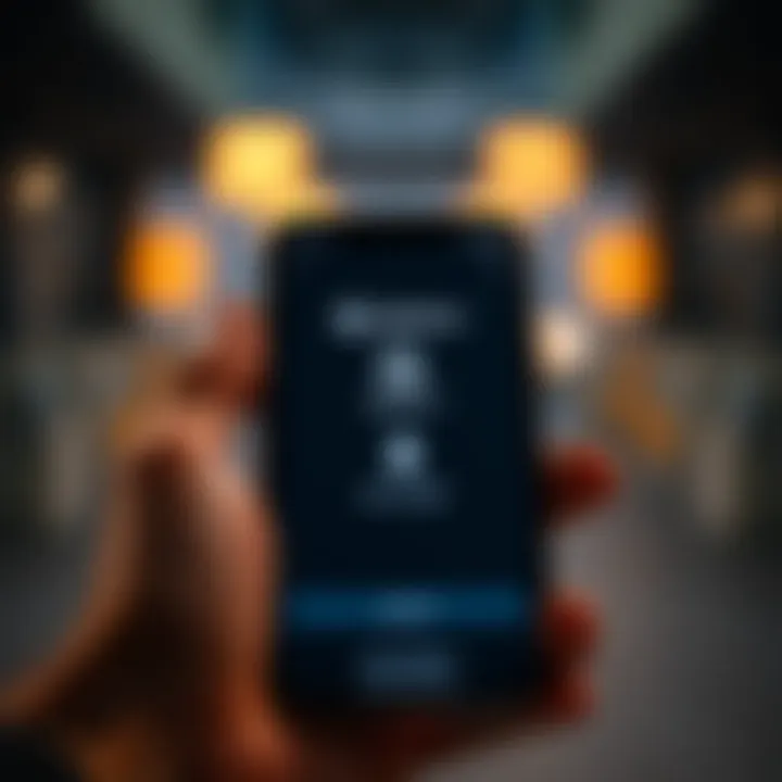 Accessing IQ Option from Mobile Device Mobile device displaying IQ Option login screen with security features