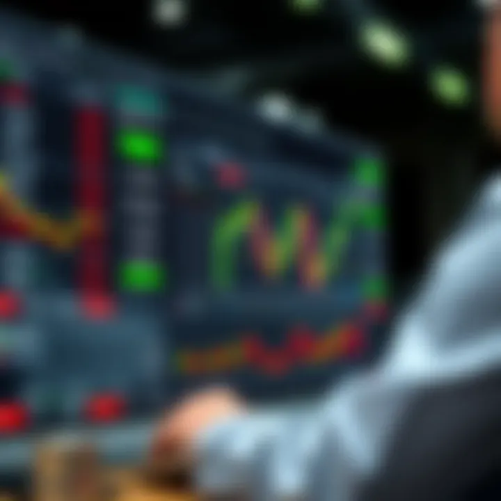 User interface of IQ Option platform showing various trading instruments like stocks and cryptocurrencies