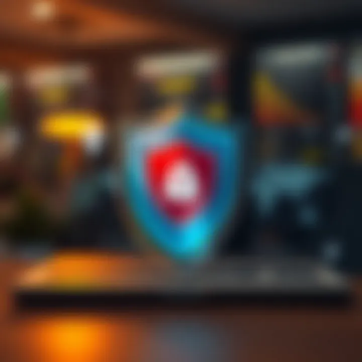 Regulatory Compliance and Risk Management in Trading Illustration of regulatory compliance with financial symbols and security shields representing trading safety and risk management