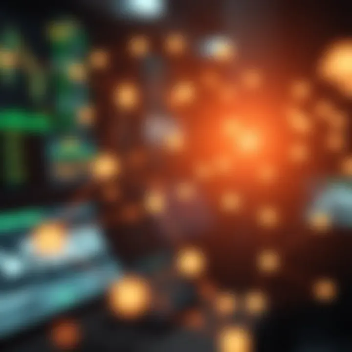 Illustration of digital connections symbolizing affiliate marketing network and commission tracking