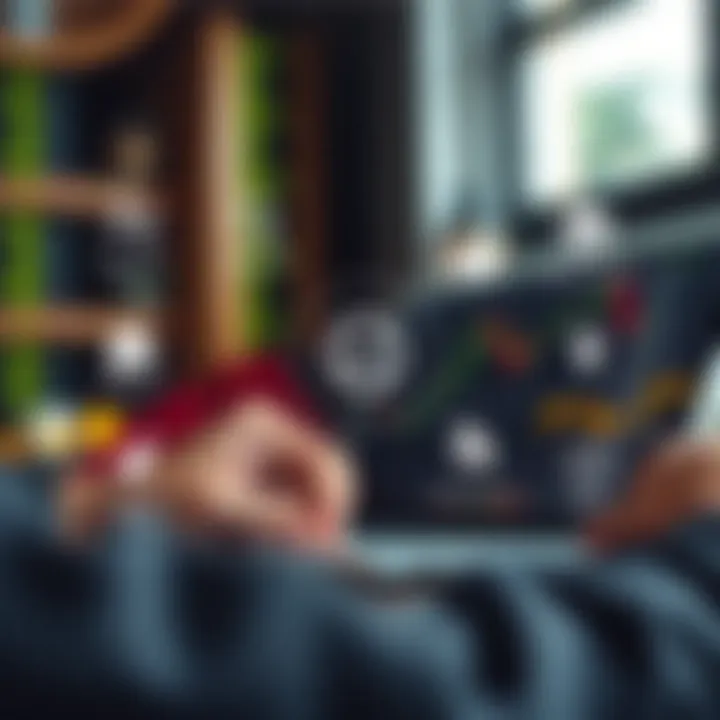 Illustration showing key elements of choosing a broker and managing a trading account