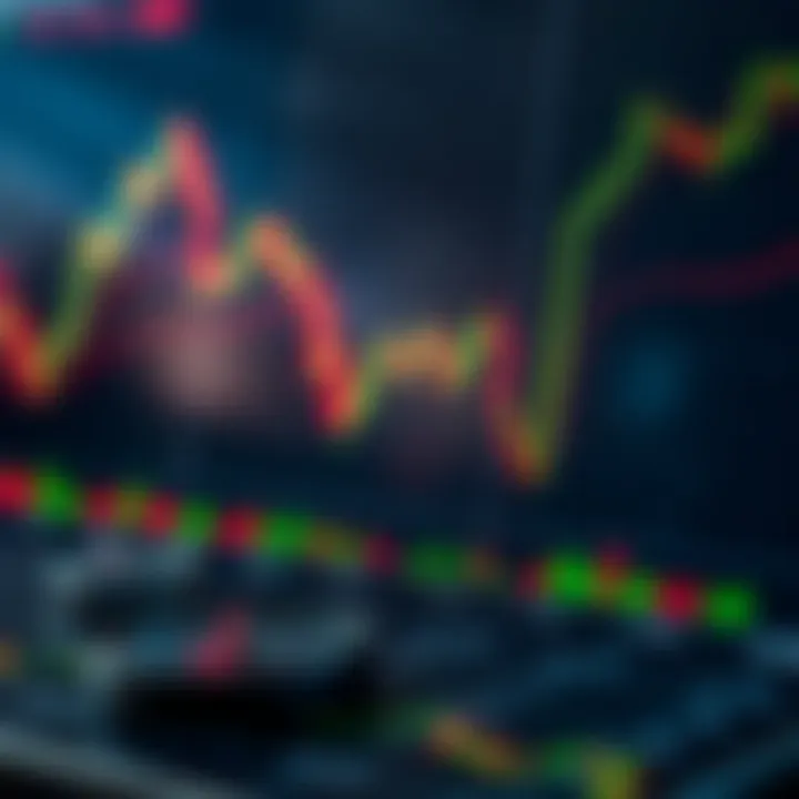 Trading chart highlighting pip movement and risk calculation tools