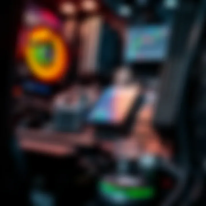 Close-up of computer motherboard and hardware components optimized for fast data processing