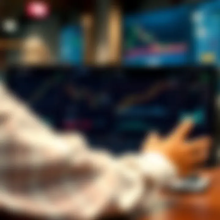 User reviewing trading platform dashboard with charts and commission details