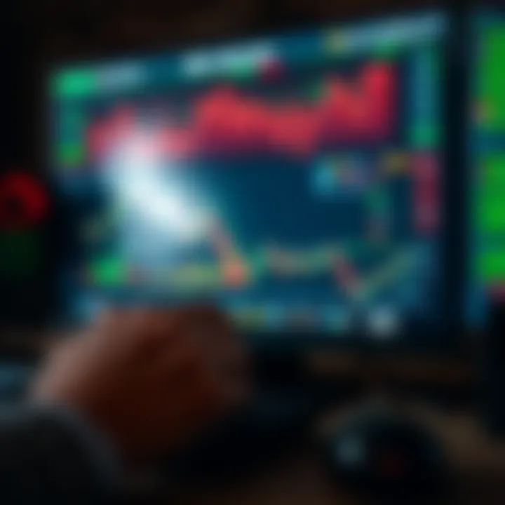 Visual of tools and indicators used for trading options with charts and technical analysis