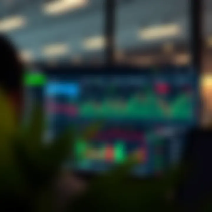 Dashboard interface of IQ Option platform showing trading options and market charts