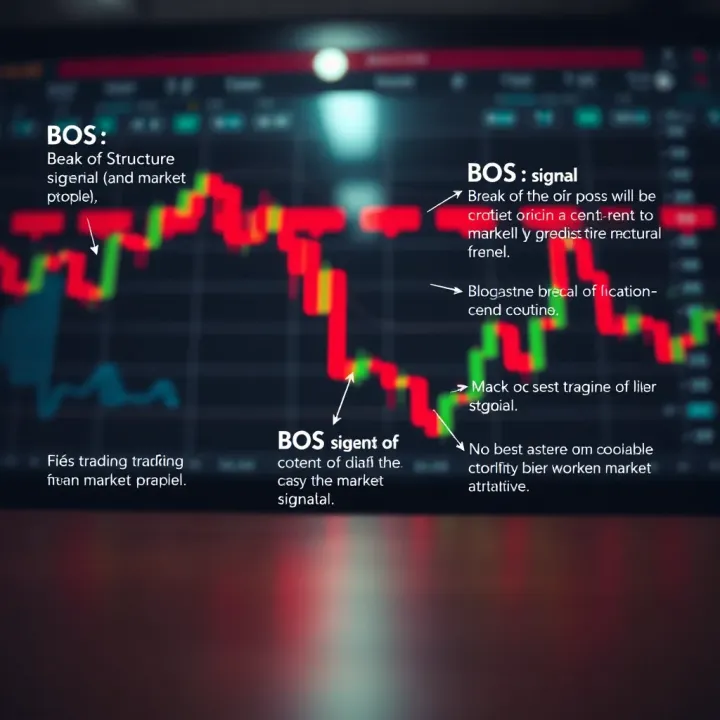 Comparison of BOS signal and other market indicators with annotations on their differences and practical use