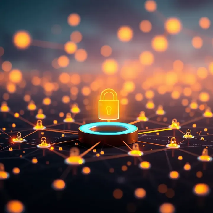 Visual representation of blockchain ecosystem highlighting Chainlink's role in enhancing security and reliability