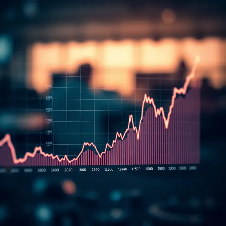 Graph showing fluctuations in financial volatility index over time
