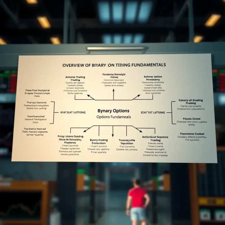 Diagram illustrating the basic concept and flow of binary options trading