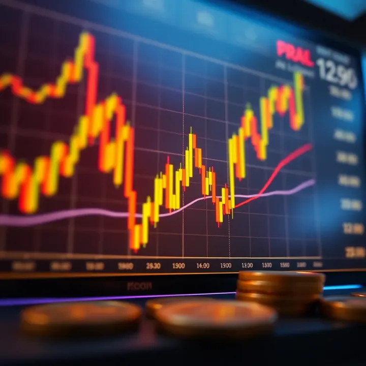 Graph showcasing cryptocurrency trading trends and market fluctuations