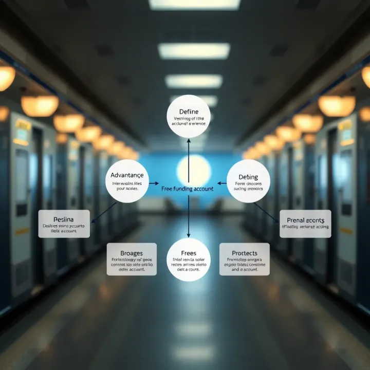 Diagram highlighting the advantages and requirements of using a free funding account
