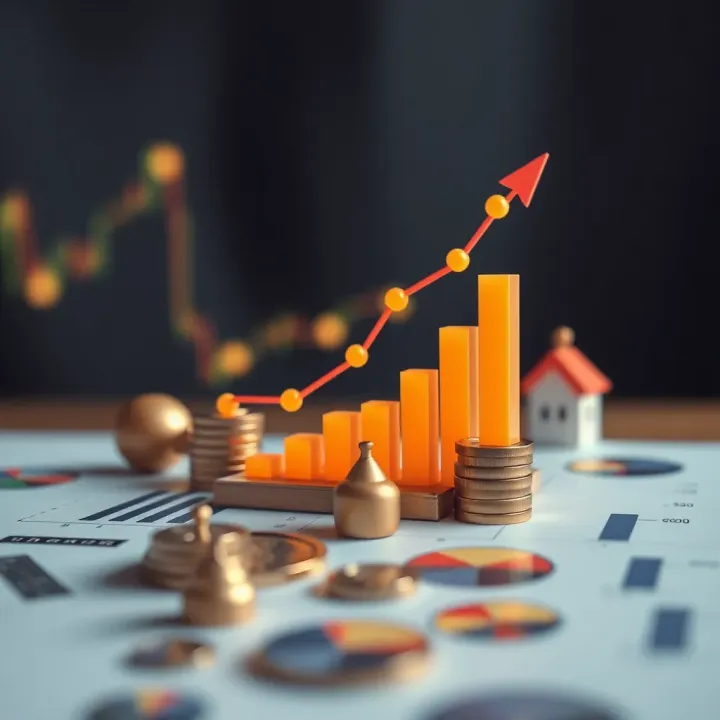 Illustration showing the concept of a free funding account with financial symbols and growth charts
