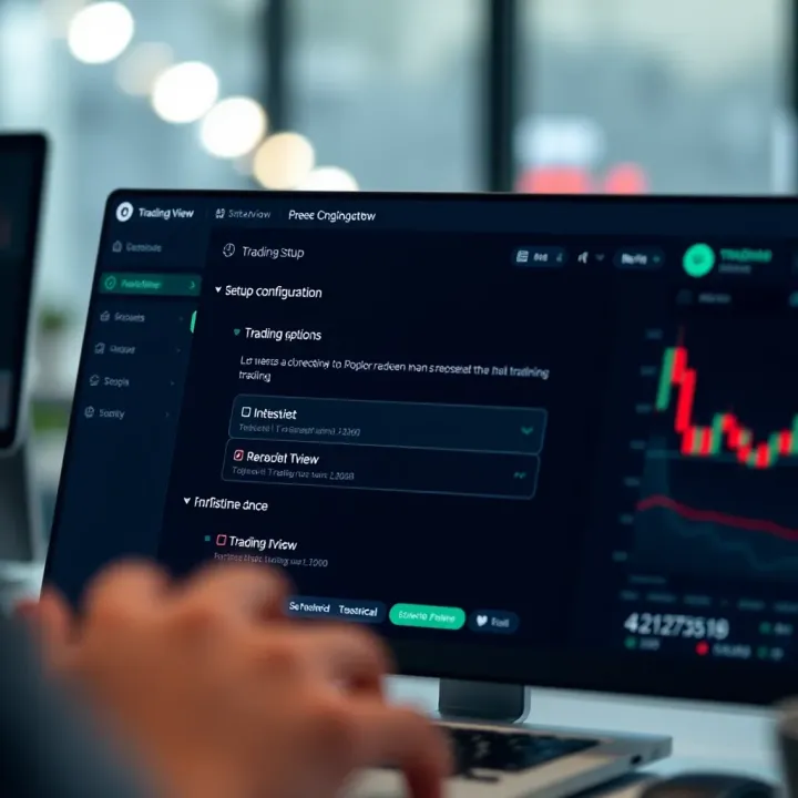 Technical setup screen displaying configuration options for connecting TradingView with Deriv
