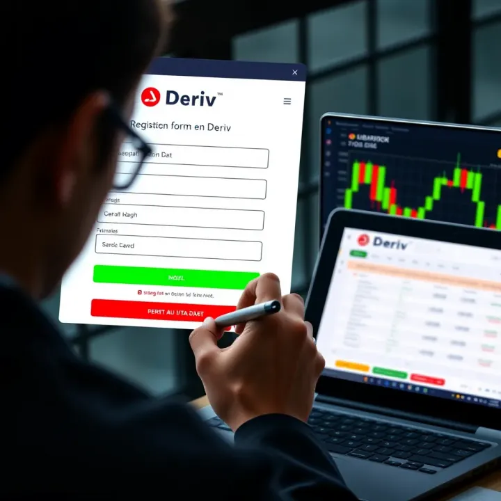 User filling online registration form on trading platform