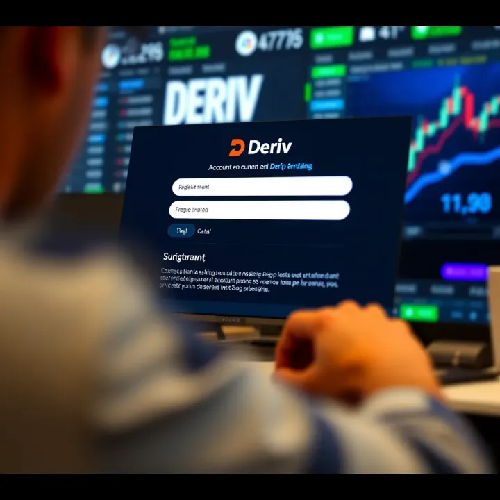 User interface displaying the account registration form on Deriv platform