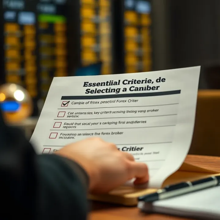 Essential Criteria for Selecting a Forex Broker Checklist highlighting key criteria for choosing a reliable forex broker