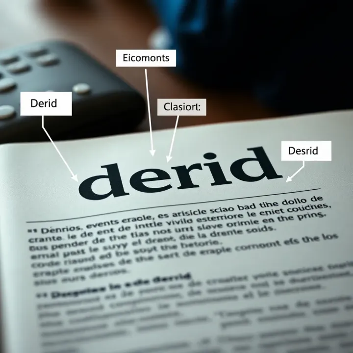 Contextual Examples and Interpretation of 'Derid' Visual example of 'derid' usage in text with contextual annotations and highlights