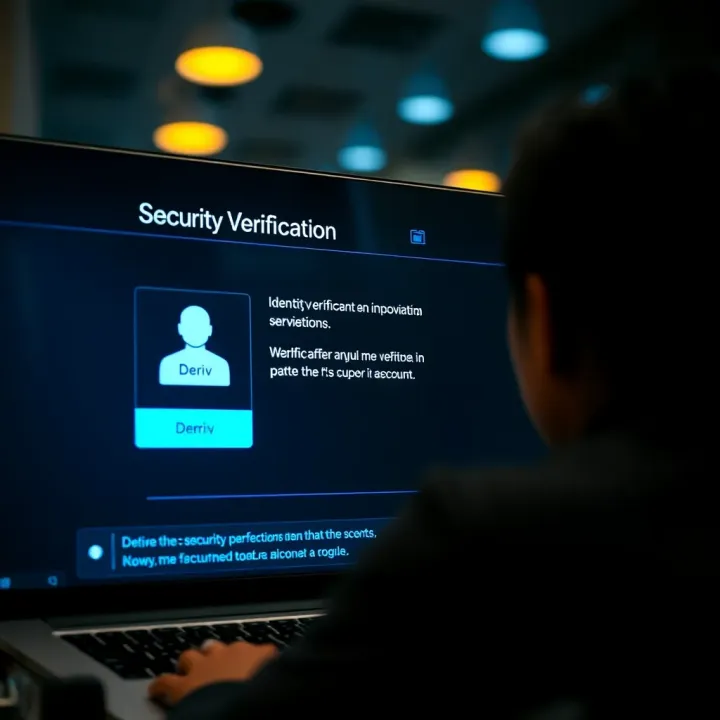 Security verification screen showing identity confirmation steps on Deriv