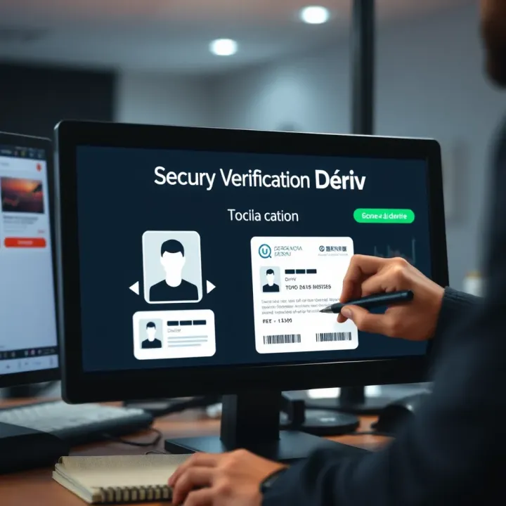 Secure verification process with identity documents on computer screen