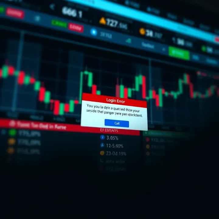 Error message displayed during login attempt on trading platform