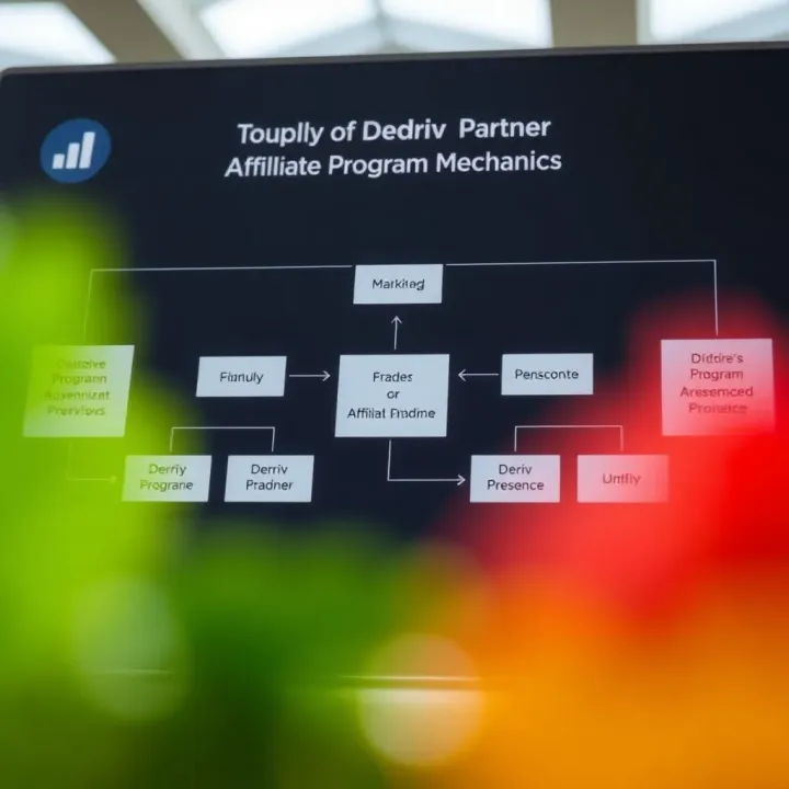 Diagram illustrating how Deriv Partner affiliate program works to generate income by promoting Deriv platform