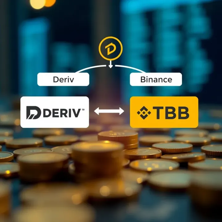 Diagram showing the transfer of funds between Deriv platform and Binance exchange