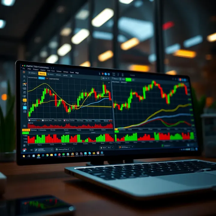 User interface of Deriv trading platform showing forex and binary options charts