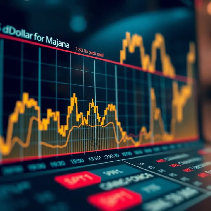 Graph showing fluctuations and trends in the US dollar exchange rate against the Colombian peso