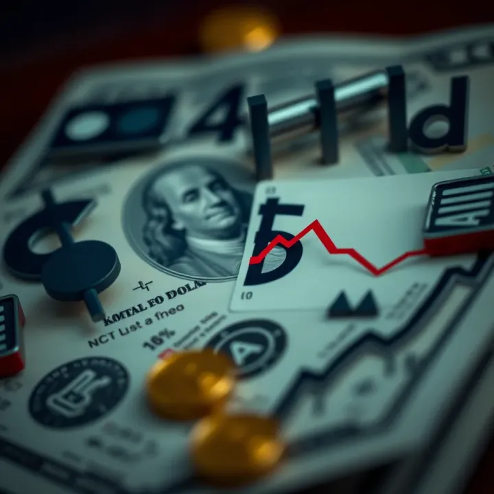 Economic Factors Affecting the Dollar's Value in Colombia Illustration of economic factors influencing currency value with charts and global financial symbols