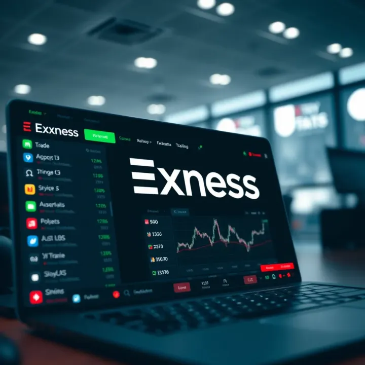 Dashboard view of Exness trading platform with account management options