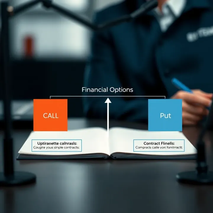 Diagram illustrating the concept of financial options with call and put contracts in a Colombian market context