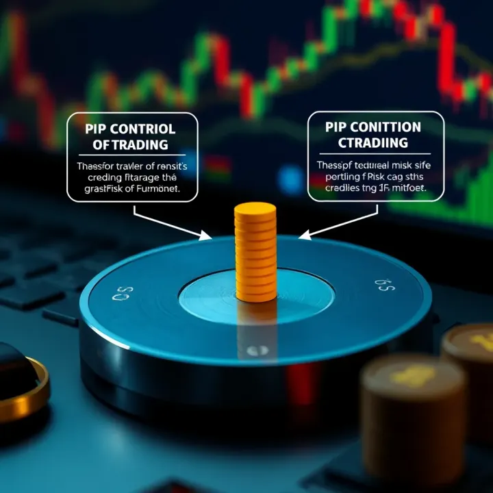 Diagram showing pip calculation and its effect on trading capital and risk management