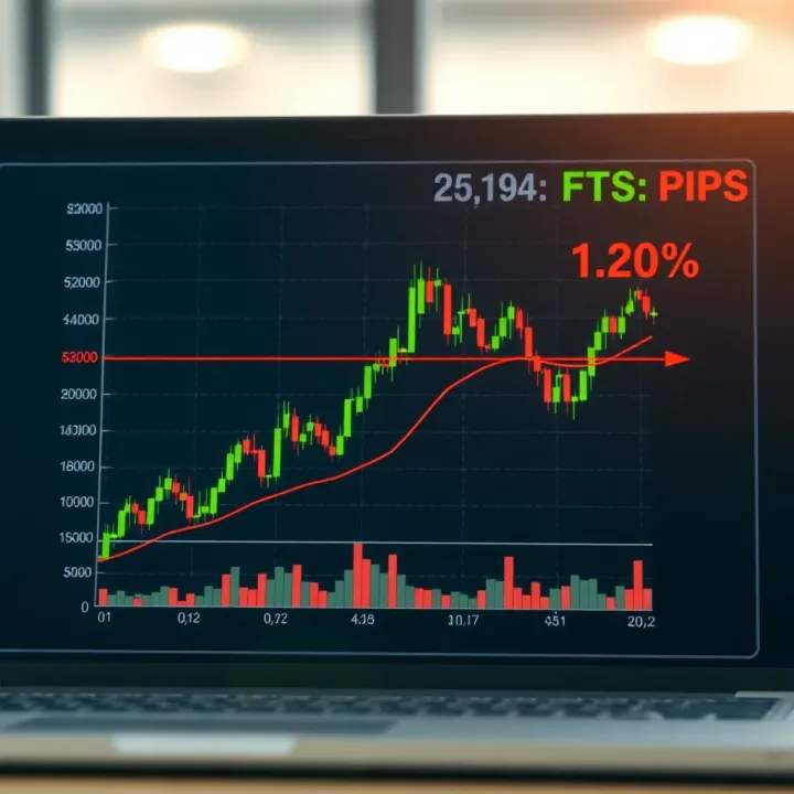 Graph illustrating the relationship between pips and profit fluctuations in forex trading