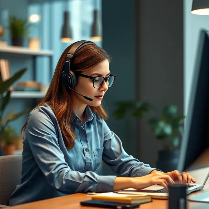 Customer support representative engaging with client inquiries