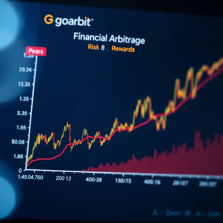 Graph depicting potential gains and risks associated with financial arbitrage trading on Goarbit
